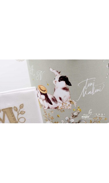 Botanical trusou botez cu iepurii flori si crengute de salvie Rabbit Sage 35
